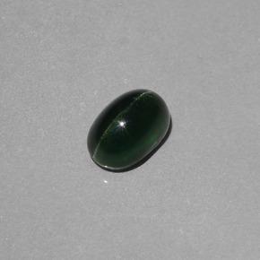 Oeil de chat Apatite Forêt verte naturelle Coupe ovale, 2.58 ct, Translucide