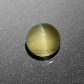 Oeil de chat Apatite Vert Doré naturelle Coupe roude, 6.11 ct, Translucide