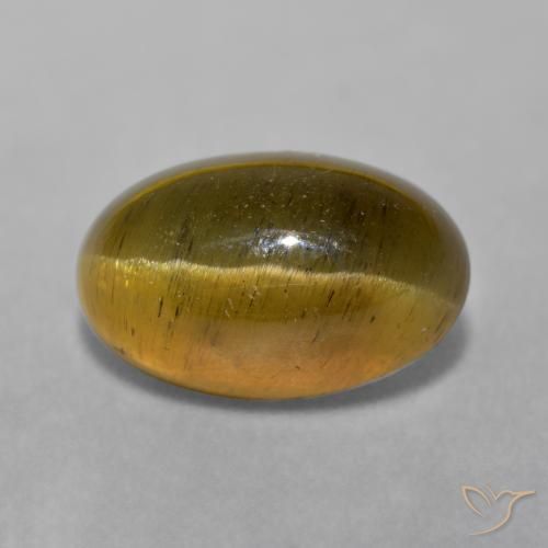 Apatite œil de chat Marron chaud naturelle Coupe ovale, 4,78 ct, Translucide