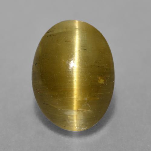 Oeil de chat Apatite Marron chaud naturelle Coupe ovale, 3.40 ct, Translucide