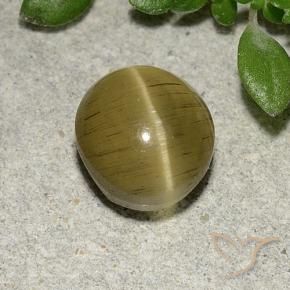 Oeil de chat Apatite Jaune moyen naturelle ovale, 2.70 ct, Translucide