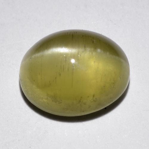 Oeil de chat Apatite Jaune clair naturelle Coupe ovale, 1.97 ct, Translucide