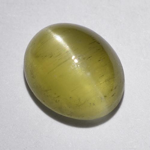 Oeil de chat Apatite Jaune clair naturelle Coupe ovale, 1.97 ct, Translucide