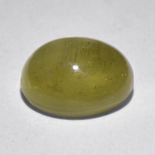 Oeil de chat Apatite Jaune clair naturelle Coupe ovale, 1.97 ct, Translucide