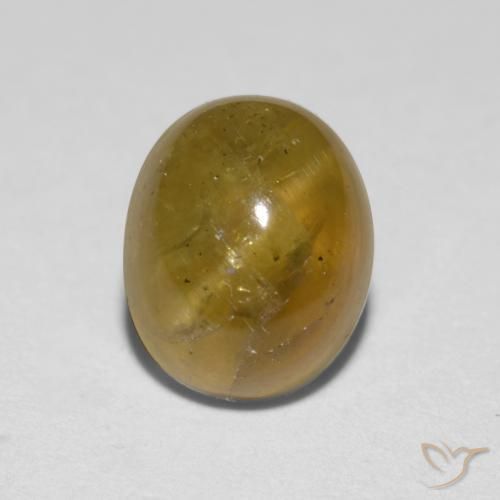 1.76ct Naturel Jaune brunâtre Oeil de chat Apatite, ovale, Translucide