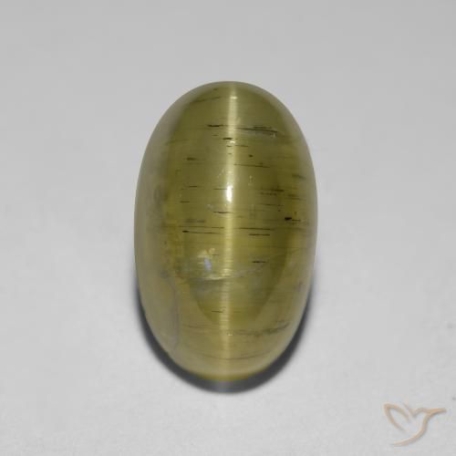 2.95ct Naturel Jaune neutre Oeil de chat Apatite, ovale, Translucide