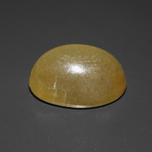 Oeil de chat Apatite Jaune marron naturelle Coupe ovale, 5.08 ct, Translucide