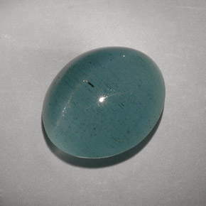 Cat's eye aquamarine vert naturelle transparent, 11,55 ct, transparent / translucide