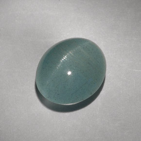 Cat's eye aquamarine vert naturelle transparent, 8,31 ct, transparent / translucide