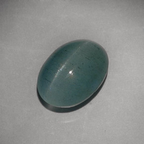 Oeil de Chat Aigue-Marine Bleu vert naturelle Transparent, 6.79 ct, Transparent / Translucide