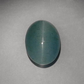 Oeil de Chat Aigue-Marine Bleu vert naturelle Transparent, 6.79 ct, Transparent / Translucide