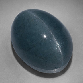 Cat's eye aquamarine vert naturelle coupe ovale, 17,47 ct, translucide