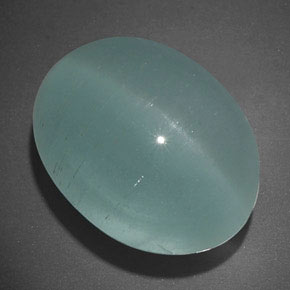 Cat's eye aquamarine vert naturelle transparent, 19,65 ct, transparent / translucide