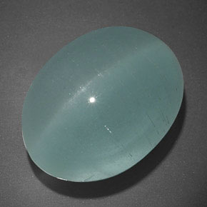 Cat's eye aquamarine vert naturelle transparent, 19,65 ct, transparent / translucide