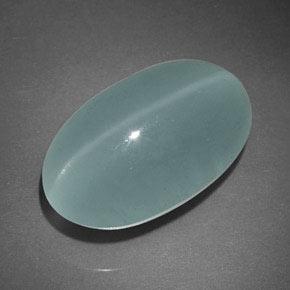 Cat's eye aquamarine turquoise naturelle transparent, 17,96 ct, transparent / translucide
