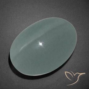 Oeil de Chat Aigue-Marine Vert clair bleuâtre naturelle ovale, 12.96 ct, Transparent / Translucide