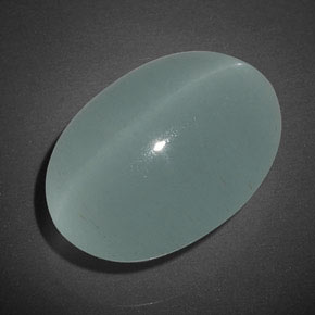 Cat's eye aquamarine vert naturelle transparent, 17,04 ct, transparent / translucide