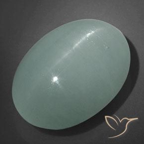 32.10ct Naturel Vert clair bleuâtre Oeil de Chat Aigue-Marine, ovale, Translucide