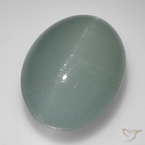 30.03ct Naturel Bleu vert léger Oeil de Chat Aigue-Marine, ovale, Translucide