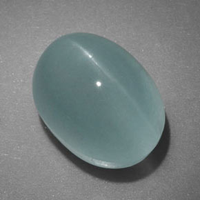 Cat's eye aquamarine vert naturelle transparent, 5,96 ct, transparent / translucide
