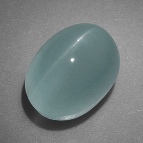 Cat's eye aquamarine vert naturelle transparent, 5,96 ct, transparent / translucide