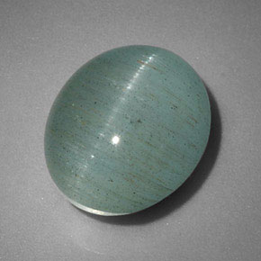 Cat's eye aquamarine vert naturelle transparent, 6,46 ct, transparent / translucide