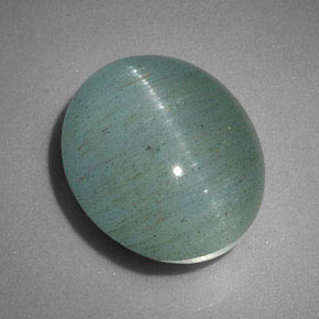 Cat's eye aquamarine vert naturelle transparent, 6,46 ct, transparent / translucide