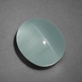 Oeil de Chat Aigue-Marine Bleu vert naturelle Transparent, 4.26 ct, Transparent / Translucide