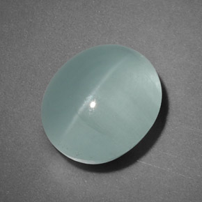 Oeil de Chat Aigue-Marine Bleu vert naturelle Transparent, 4.26 ct, Transparent / Translucide