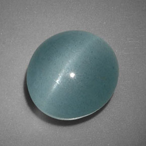 Oeil de Chat Aigue-Marine Bleu vert naturelle Transparent, 4.89 ct, Transparent / Translucide