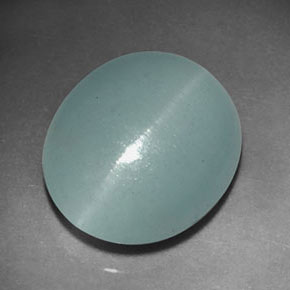 Aigue-marine œil de chat bleu-vert naturelle transparent, 5,50 ct, transparent / translucide