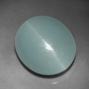 Aigue-marine œil de chat bleu-vert naturelle transparent, 5,50 ct, transparent / translucide