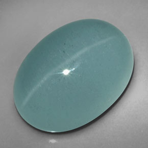 Cat's eye aquamarine vert naturelle transparent, 12,39 ct, transparent / translucide