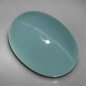 Cat's eye aquamarine vert naturelle transparent, 12,39 ct, transparent / translucide
