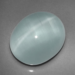 Cat's eye aquamarine vert naturelle transparent, 8,02 ct, transparent / translucide