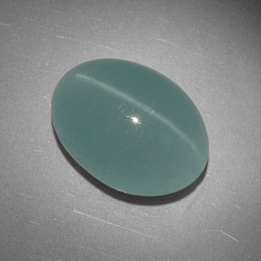 Oeil de Chat Aigue-Marine Bleu vert naturelle Coupe ovale, 16.36 ct, Translucide