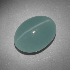 Oeil de Chat Aigue-Marine Bleu vert naturelle Coupe ovale, 16.36 ct, Translucide