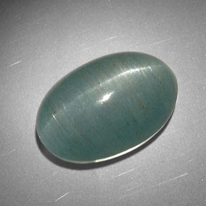 Oeil de Chat Aigue-Marine Bleu vert naturelle Coupe ovale, 22.91 ct, Translucide