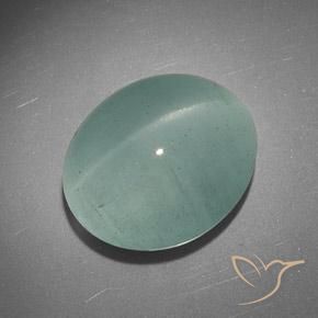 Oeil de Chat Aigue-Marine Vert clair naturelle ovale, 23.41 ct, Translucide