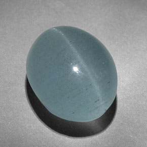 Oeil de Chat Aigue-Marine Bleu vert naturelle ovale, 13.71 ct, Translucide
