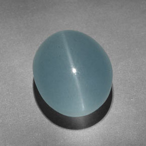 Oeil de Chat Aigue-Marine Bleu vert naturelle Coupe ovale, 9.73 ct, Translucide