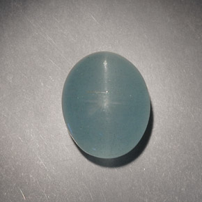 Cat's eye aquamarine vert naturelle coupe ovale, 4,98 ct, translucide