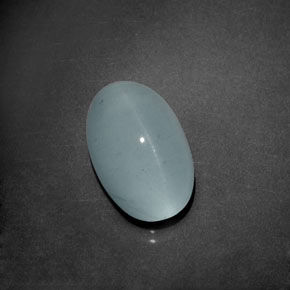 Aigue-marine œil de chat vert bleu naturelle coupe ovale, 8,58 ct, transparent