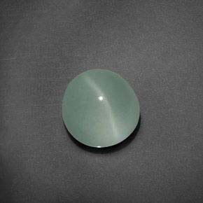 Oeil de Chat Aigue-Marine Vert bleu naturelle Coupe roude, 5.40 ct, Transparent
