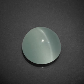 Cat's eye aquamarine vert naturelle coupe roude, 8,01 ct, transparent