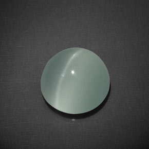 Cat's eye aquamarine vert naturelle coupe roude, 8,01 ct, transparent