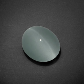Cat's eye aquamarine bleue naturelle coupe ovale, 7,17 ct, transparent