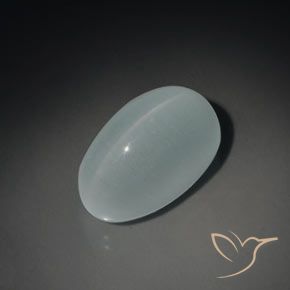 14.43ct Naturel Bleu clair Oeil de Chat Aigue-Marine, ovale, Transparent