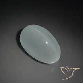 Oeil de Chat Aigue-Marine Bleu clair naturelle ovale, 14.43 ct, Transparent