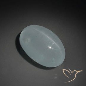 Oeil de Chat Aigue-Marine Bleu-vert léger naturelle ovale, 12.94 ct, Transparent